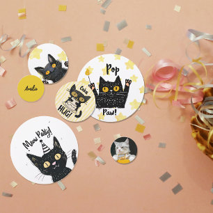 Confettis Photo personnalisée Funny Black Cat Party