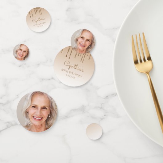 Confettis Photo personnalisée Gold Parties scintillant Drip  (Groupe)