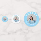 Confettis Photo personnalisée Sky Blue 30th Birthday Table C (Devant)