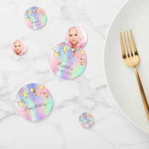 Confettis Photographie de fête d'anniversaire rose violet ét