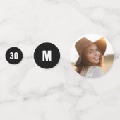 Confettis Photographie noir or déco de fête moderne de 30e a (Devant)