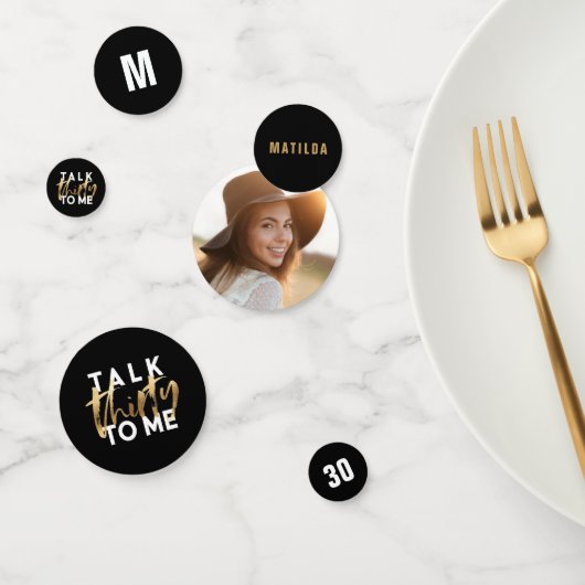 Confettis Photographie noir or déco de fête moderne de 30e a (Groupe)