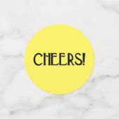 Confettis Phrases Art Déco Jaune et Noir (Petit recto)