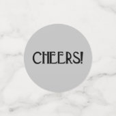 Confettis Phrases d'anniversaire Art Déco Argent (Petit recto)