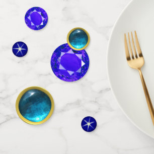 Confettis Pierres précieuses de saphir bleu élégant