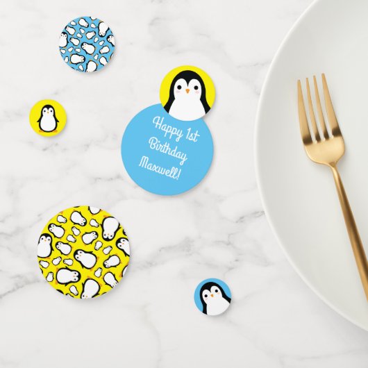 Confettis Pingouin Mignonne Hiver 1er Anniversaire Table Déc (Groupe)