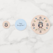 Confettis Pingouins mignons avec nom et texte bilingue (Devant)