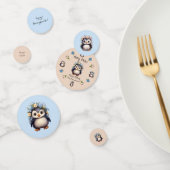 Confettis Pingouins mignons avec nom et texte bilingue (Groupe)