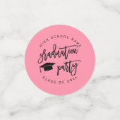 Confettis Pink and White Graduation Party Classe de cocktail (Petit recto)