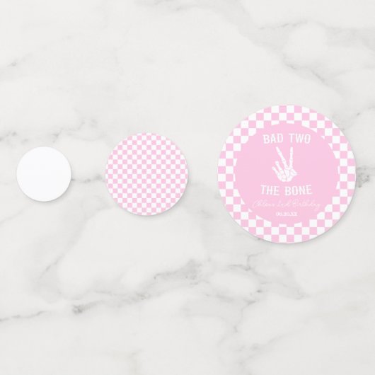 Confettis Pink Bad Two The Bone Skeleton 2e fête d'anniversa (Derrière)