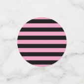 Confettis Pink & Black Stripes Chic Anniversaire Fête (Petit recto)