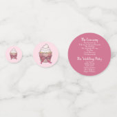 Confettis Pink Bow Cupcake Love Cake Wedding Programme (Derrière)