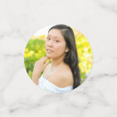 Confettis Pink Hand Drawn Doodles Graduation 3 Photo White (Petit recto)