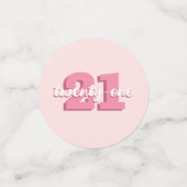 Confettis Pink moderne 21e anniversaire (Petit recto)