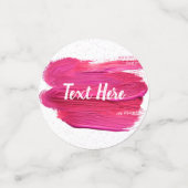 Confettis Pink Paint Text Ici abstrait moderne (Petit recto)