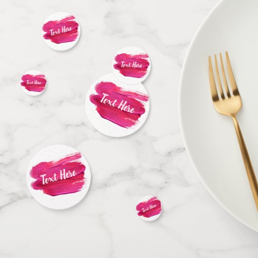 Confettis Pink Paint Text Ici abstrait moderne (Groupe)