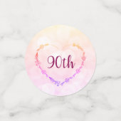 Confettis Pink Pastel 90e anniversaire design (Petit recto)