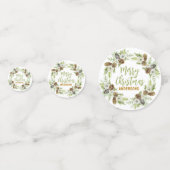 Confettis Pins floraux verts couronne de Noël (Devant)