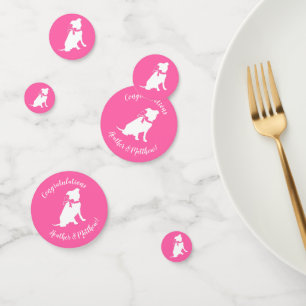 Confettis Pit Bull Chien Baby shower rose fille Pitbull