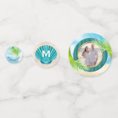 Confettis Plage Mariage Votre Photo Coquillages Palm Gem Bow (Devant)