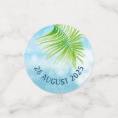 Confettis Plage Mariage Votre Photo Coquillages Palm Gem Bow (Petit recto)