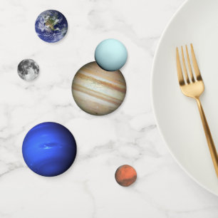 Confettis Planètes Terre Lune Jupiter Mars Neptune Uranus