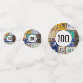 Confettis Plaque de licence rouillée 100e anniversaire (Devant)