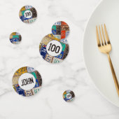 Confettis Plaque de licence rouillée 100e anniversaire (Groupe)