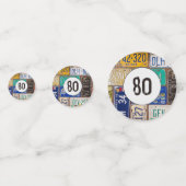 Confettis Plaque de licence rouillée 80e anniversaire Confet (Devant)