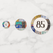 Confettis Plaques de licence 85th Birthday Retro (Devant)