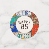 Confettis Plaques de licence 85th Birthday Retro (Petit recto)