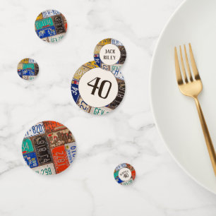 Confettis Plaques de licence rétroactives pour le 40e annive