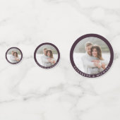 Confettis Plum violet mauve Floral Aquarelle Script Mariage (Derrière)