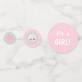 Confettis Plushie Pony rose Baby shower fille (Devant)