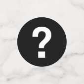 Confettis Points d'interrogation blancs sur le noir (Petit recto)