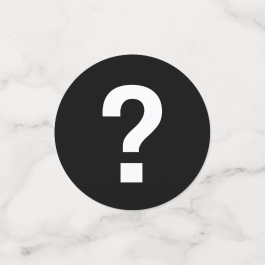 Confettis Points d'interrogation blancs sur le noir (Petit recto)