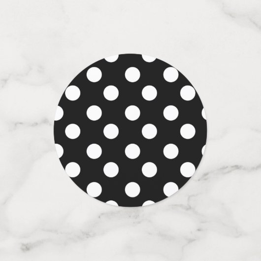 Confettis Pois noir et blanc fête d'anniversaire (Petit recto)