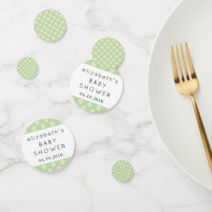 Confettis Pois verts, Motif à points Polka, Baby shower