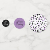 Confettis Polka violet et noire point anniversaire (Derrière)