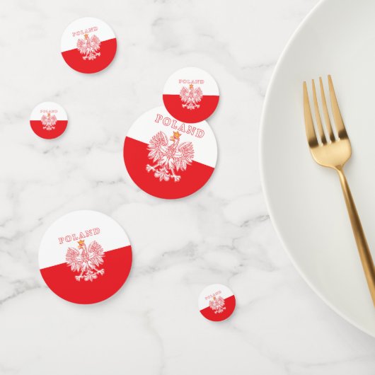 Confettis Pologne avec aigle rouge polonais (Groupe)