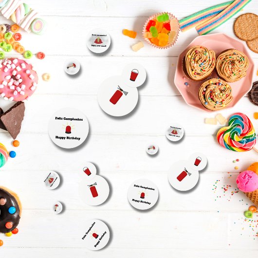 Confettis Pompier thème blanc Anniversaire Bilingue Garçon