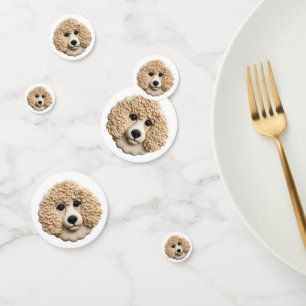 Confettis Poodle Chien 3D Inspiré