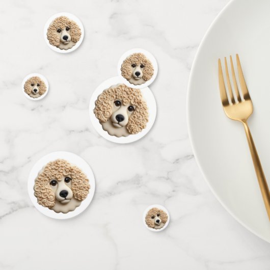 Confettis Poodle Chien 3D Inspiré (Groupe)