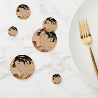 Confettis Portrait japonais vintage Ukiyo-e femme V