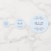 Confettis Poudre bleu avec Mariage de nom de mariée et de ch (Devant)