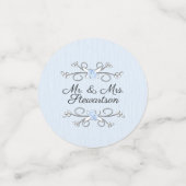 Confettis Poudre bleu avec Mariage de nom de mariée et de ch (Petit recto)