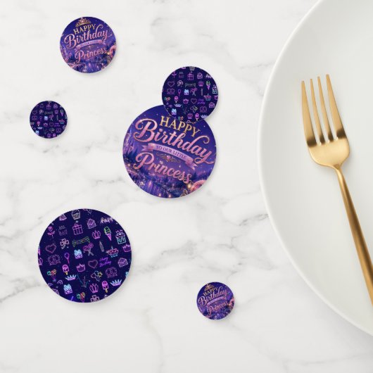 Confettis pour fête d'anniversaire de princesse (Groupe)