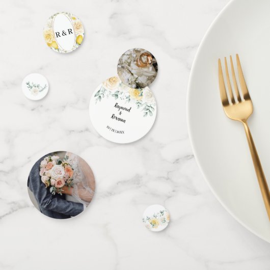 Confettis pour réception de mariage aux citrons et (Groupe)