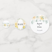 Confettis pour réception de mariage Citrons & Rose (Devant)