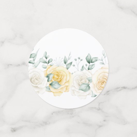 Confettis pour réception de mariage Citrons & Rose (Petit recto)